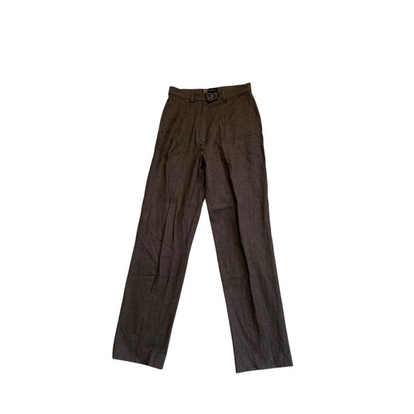 WOMENS GIORGIOS OF PALM BEACH WOOL BROWN OLIVE DRESS PANTS SZ‎ 4 SMALL $395 MSRP - Picture 1 of 3